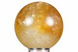 Polished Honey Calcite Sphere - China #359511-1